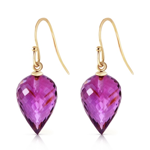 EARRINGS WITH NATURAL POINTY BRIOLETTE AMETHYSTS